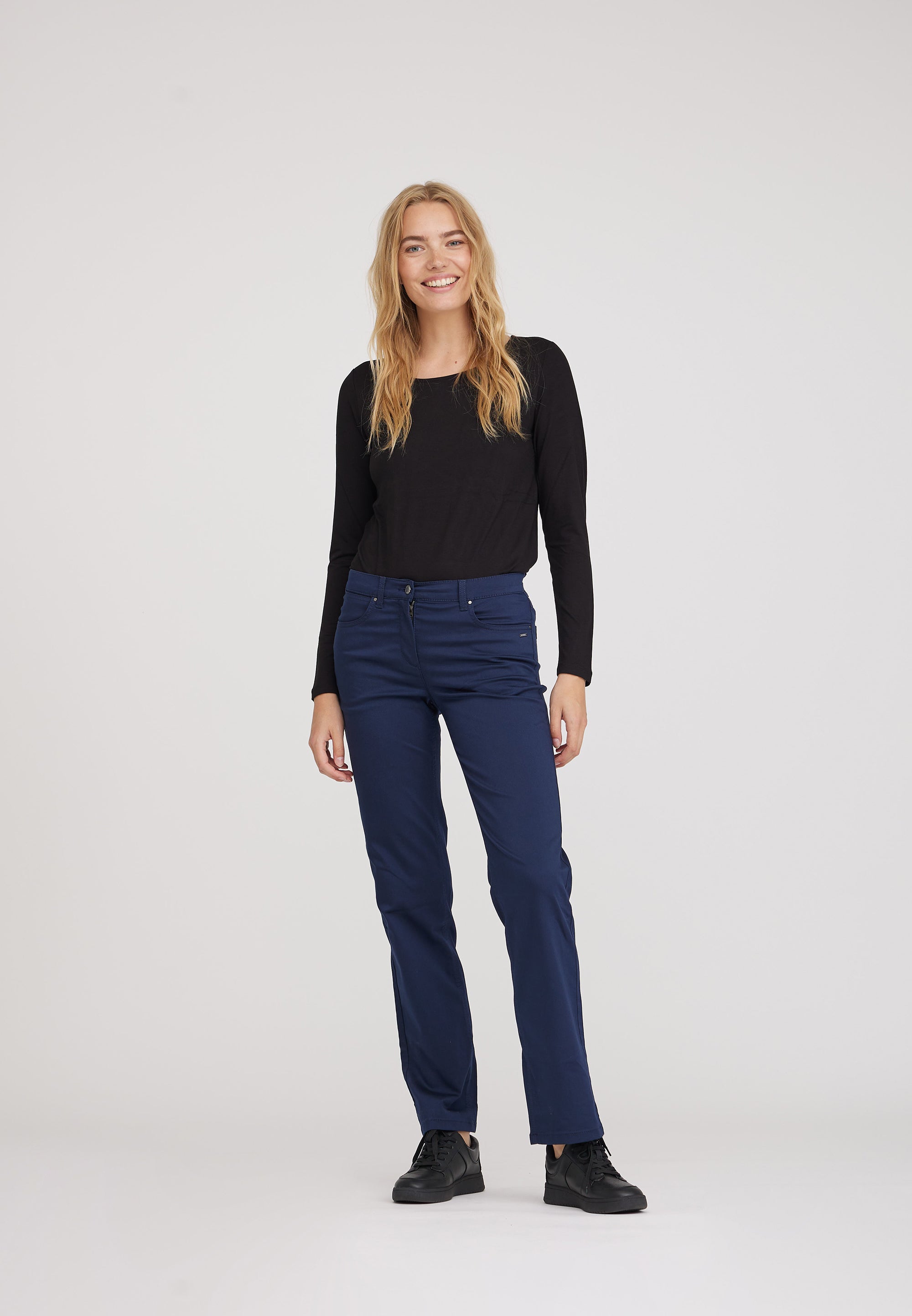 LAURIE  Amelia Straight - Medium Length Trousers STRAIGHT 49000 Navy