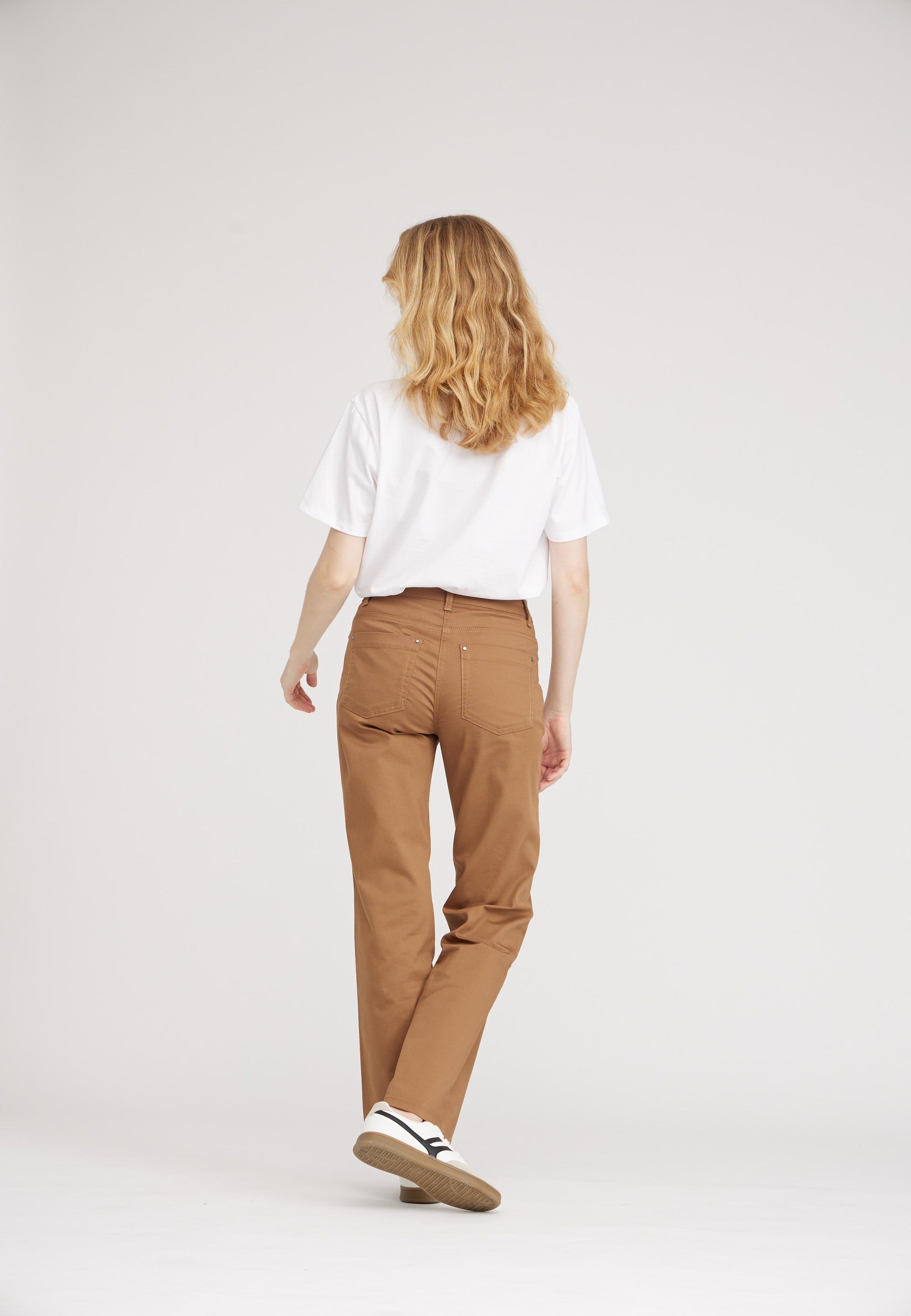 LAURIE  Amelia Straight - Medium Length Trousers STRAIGHT 81000 Camel