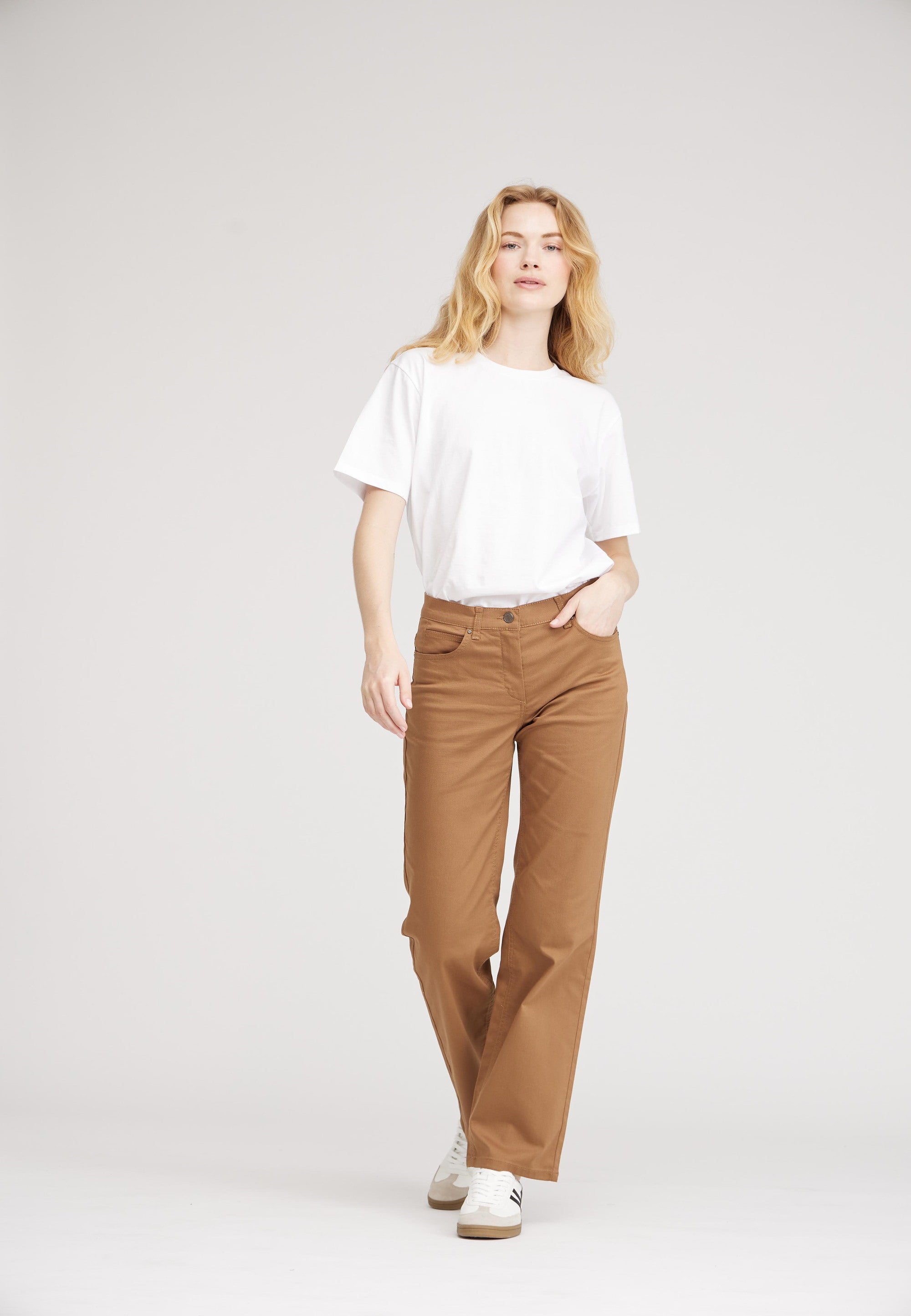 LAURIE  Amelia Straight - Medium Length Trousers STRAIGHT 81000 Camel