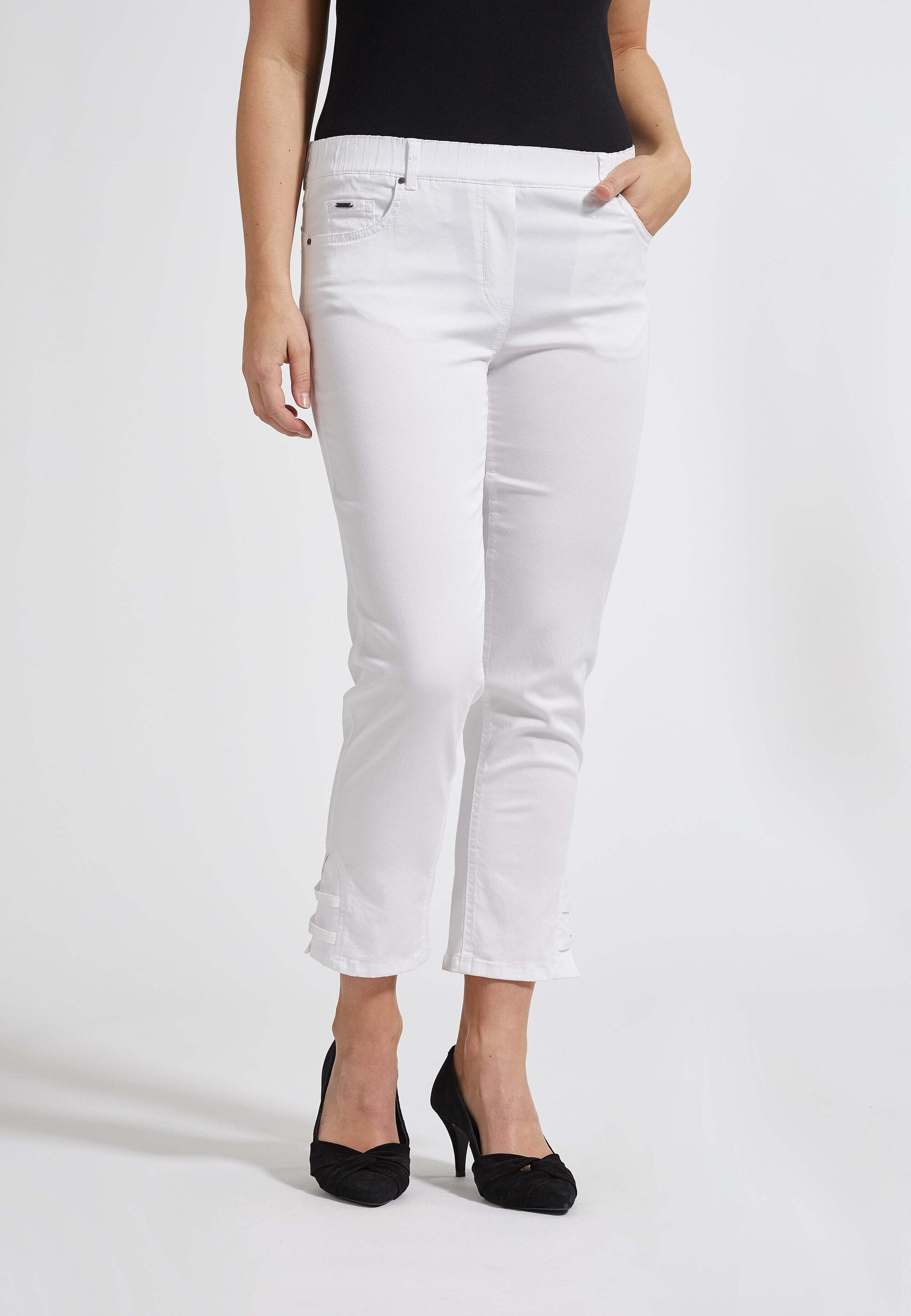 LAURIE  Hannah Slit Regular Cropped Bukser Trousers REGULAR 10122 White