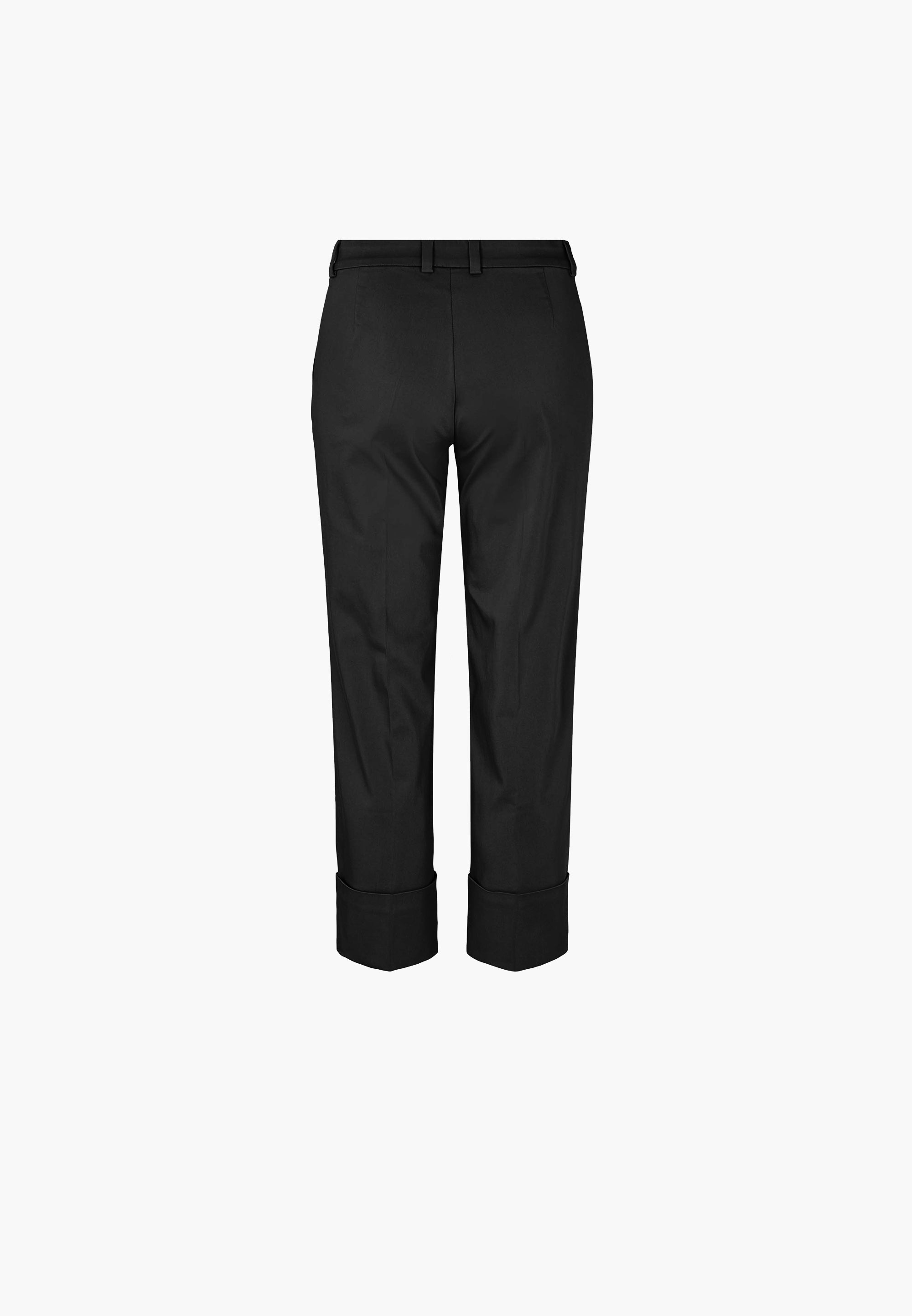 LAURIE Judy Turn-Up Straight Crop Trousers STRAIGHT 99105 Black