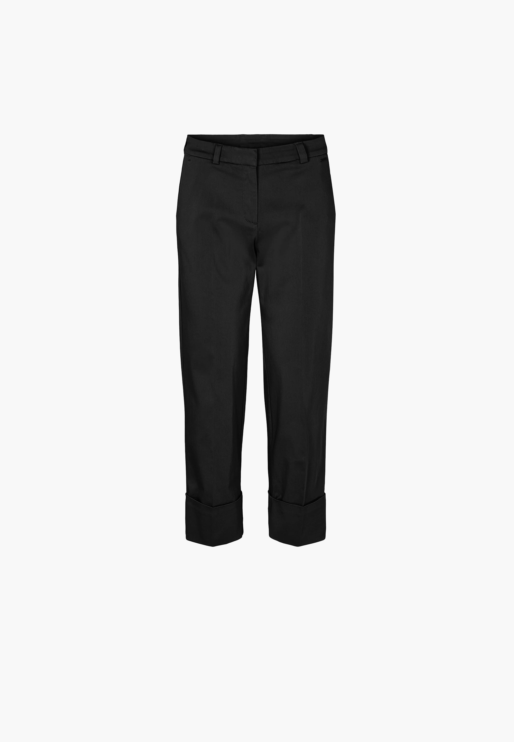 LAURIE Judy Turn-Up Straight Crop Trousers STRAIGHT 99105 Black
