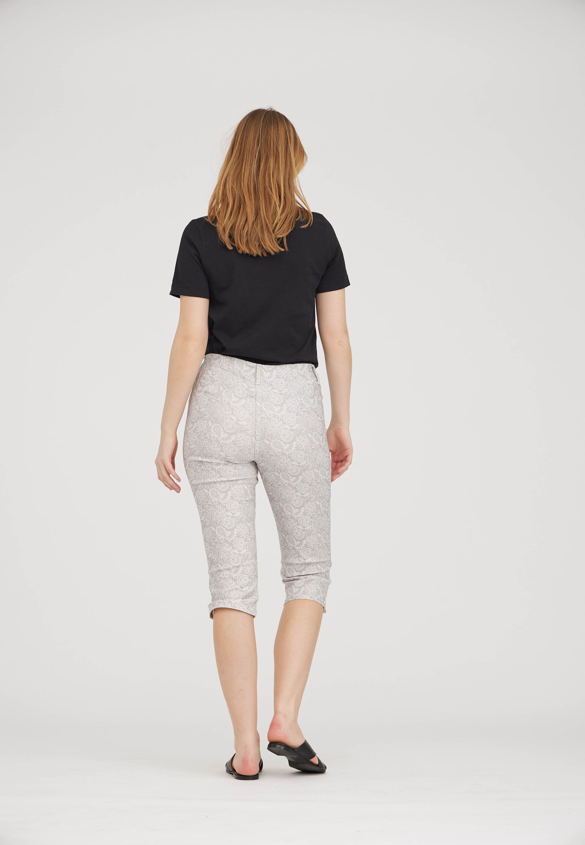 LAURIE Kelly - Capri SL Trousers REGULAR 25015 Grey Sand Print
