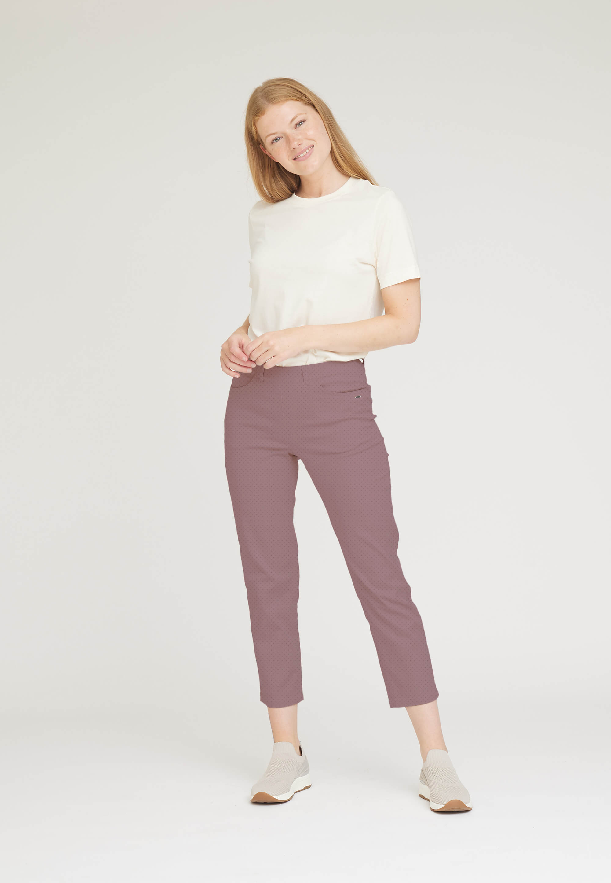 LAURIE Kelly - Crop Trousers REGULAR 32005 Faded Grape Print