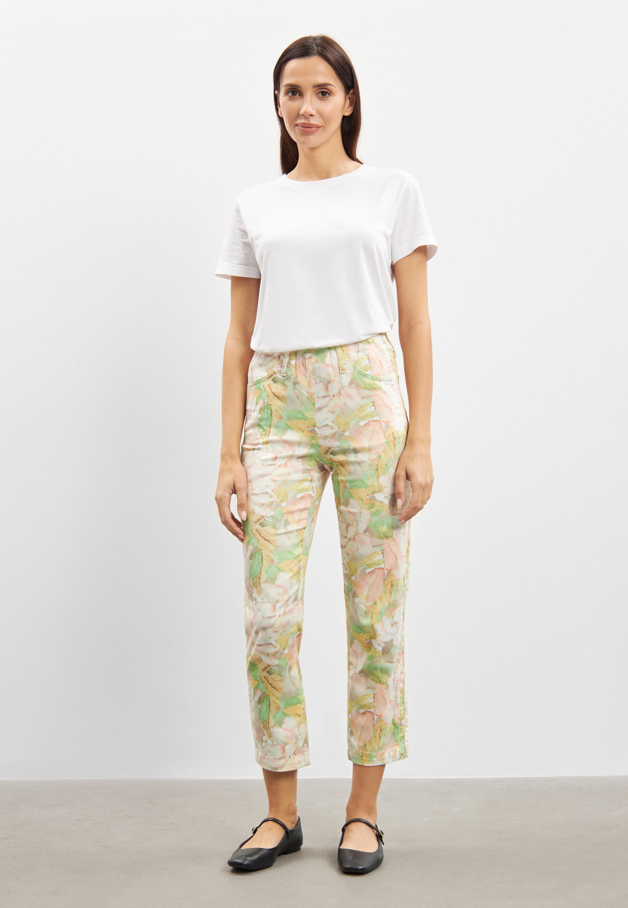 LAURIE Patricia Pure Regular Crop Trousers REGULAR 30036 Rose Watercolour