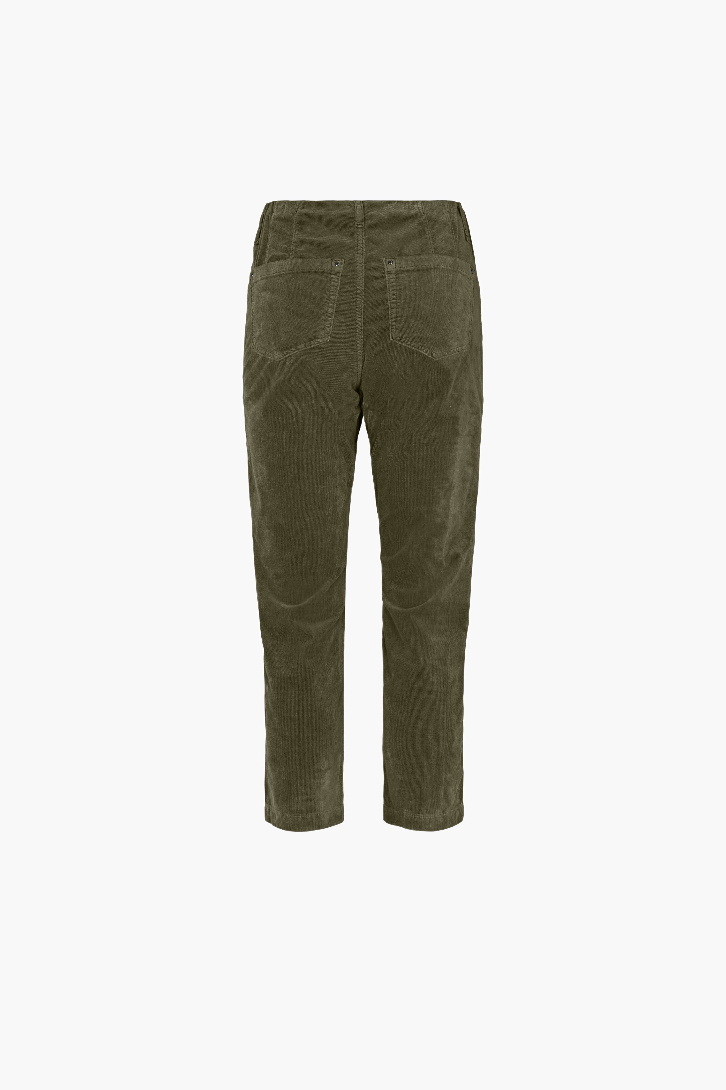 LAURIE  Piper Regular Fløjl Crop Trousers REGULAR 55000 Dried Olive